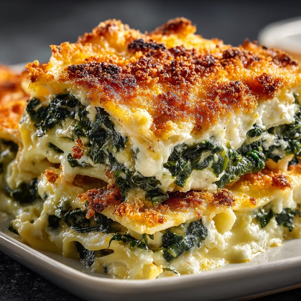 Nudelauflauf mit Spinat und Ricotta