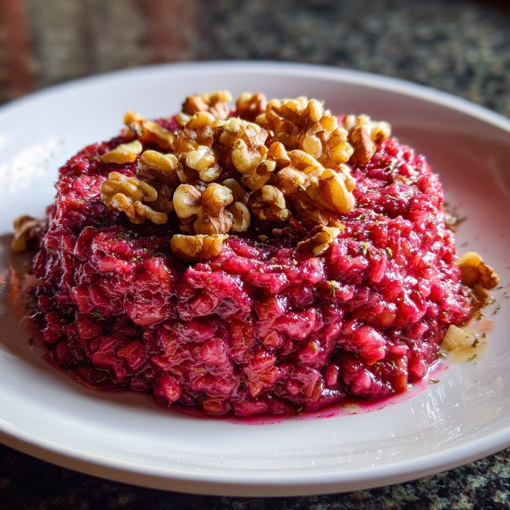 Rote-Bete-Risotto mit Walnüssen