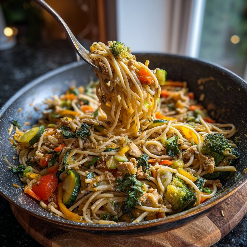 Kalorienarme Nudelpfanne