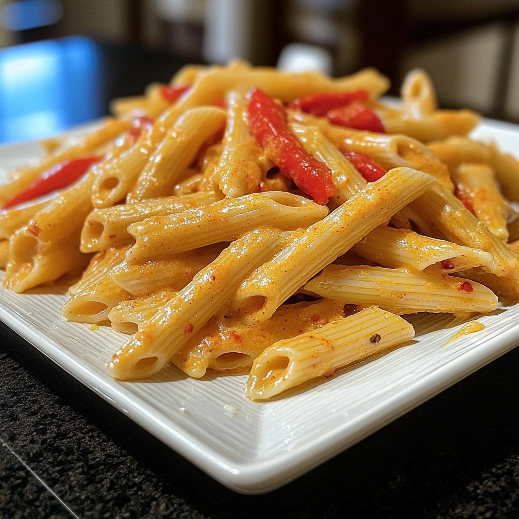 Penne mit cremiger Paprikasauce