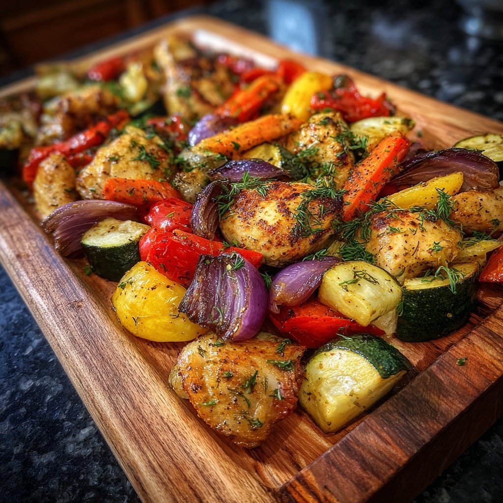 Kalorienarmes Ofengemüse Mit Hähnchen