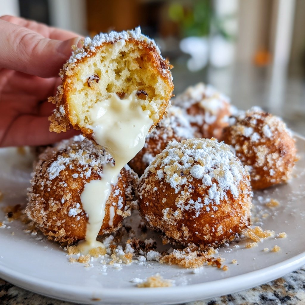 Quarkbällchen mit Vanillejoghurt