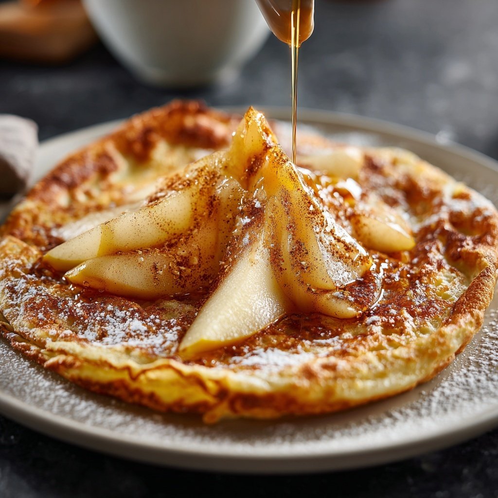 Pfannkuchen mit Birnen und Zimt