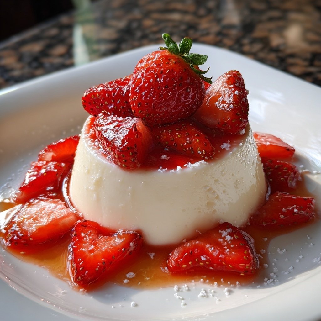 Panna Cotta mit Erdbeerherz